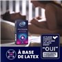 Manix Xtra Pleasure : Boite de 10 Préservatifs pour Homme, Nervurés et Stimulants/Lubrifiés et de Taille Standard/Diamètre 52mm
