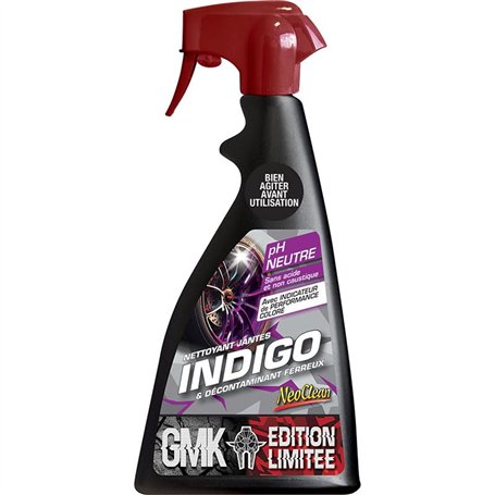 Nettoyant Jantes Indigo GMK 500ml - Neoclean - Décontaminant Ferreux - Polyvalent pour Toutes les Surfaces Extérieures - Élimine