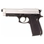 CyberGun Pistolet Airsoft- PT92 Bicolore modèle à Ressort(Spring)-Couleur:Noir/Argent-Culasse métal-Puissance 0.5 Joule 220 mm