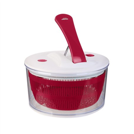 COOK CONCEPT M&Hong Easy Make - KM4071 - Essoreuse à Salade et Piston Plastique - Coloris Aléatoire : Noir/Rouge/Jaune/Vert - 23