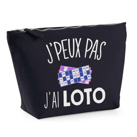Trousse Noir Loto J'peux Pas | Pochette Toilette Maquillage Idée Sac Cadeau