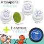 Aladine - Stampo Baby Ferme - Kit Tampons Enfant - Activités Manuelles Bébé - Encre Lavable - Jouets et Jeux Créatifs- Boîte de 