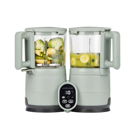 Babymoov Robot Cuiseur Bébé Nutribaby Glass - Bols en Verre - 4 en 1 Mixeur Cuiseur Vapeur