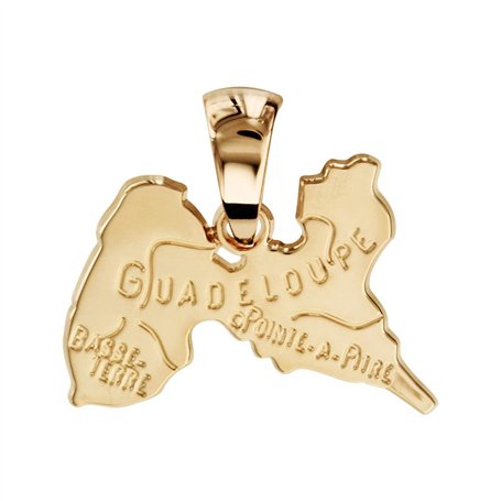 1001 Bijoux Pendentif carte Guadeloupe plaqué or + écrin (offert)