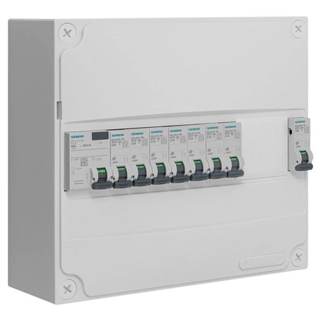 Tableau 1 rangée pré-équipé 1 inter. diff. 40A type AC + 8 disjoncteurs