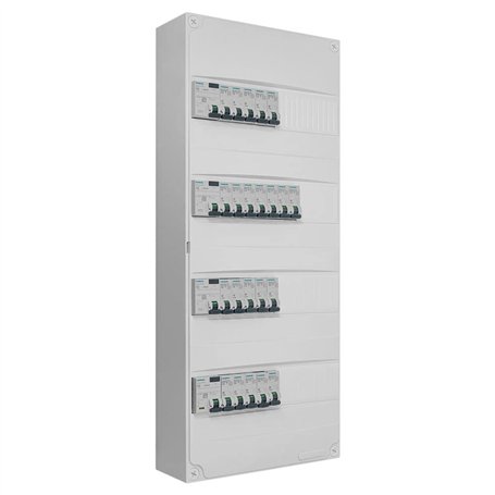 Tableau 4 rangées pré-équipé 4 inter. diff. 63A + 22 disjoncteurs