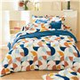 Linnea Taie de traversin 200x43 cm Percale de Coton MODULO Bleu Cobalt