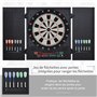 HOMCOM Cible Jeu de fléchettes électronique refermable 27 Jeux 202 Variations jusqu'à 8 Joueurs Affichage LED Haut-Parleur Noir