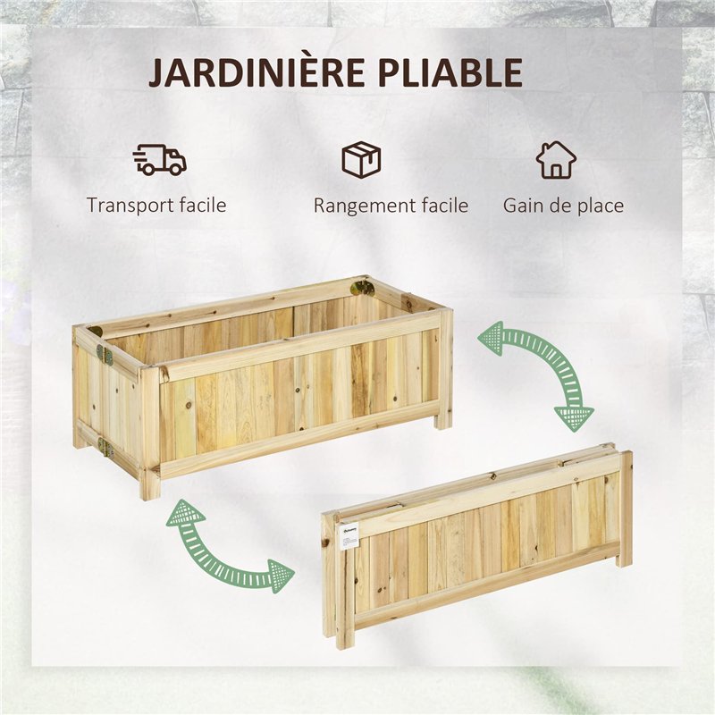 Jardinière Surélevée Outsunny 150x70x30cm Acier - Bac à Fleurs Potager Avec Fond Ouvert