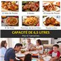 HOMCOM Friteuse sans huile à air chaud 1700W 6,5L avec affichage numérique, 8 Programmes, température réglable, minuterie et pan