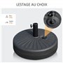 Outsunny Pied de Parasol Rond Socle de Parasol Base de lestage Sable et Eau pour parasols Ø 38/48 mm Acier HDPE dim. 51L x 51l x