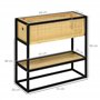 Outsunny Jardinière sur Pieds rectangulaire avec étagère inférieure carré Potager extérieur - métal et Bois - 55 x 20 x 56 cm