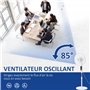 HOMCOM Ventilateur sur pied Ø 42cm 50W télécommande minuterie 3 modes 3 vitesses écran LED puissant silencieux hauteur réglable 