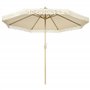 Outsunny Parasol de jardin extérieur à franges parasol inclinable de jardin avec manivelle mât en métal style bohème 8 baleines