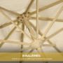 Outsunny Parasol de jardin extérieur à franges parasol inclinable de jardin avec manivelle mât en métal style bohème 8 baleines 