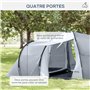 Outsunny Tente de Camping familiale 4-6 Personnes dôme 2 Chambres 1 séjour et 1 auvent Anti-UV Imperméable 2000 mm Sac de Transp