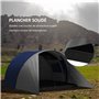 Outsunny Tente de Camping familiale 3-4 Personnes avec Double Toit 3000 mm et Sac de Transport, Tente Tunnel étanche légère vent