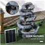 Outsunny Fontaine de Jardin à énergie Solaire Roche en Cascade à 5 Niveaux en résine avec lumières LED et Pompe dim. 38L x 31l x