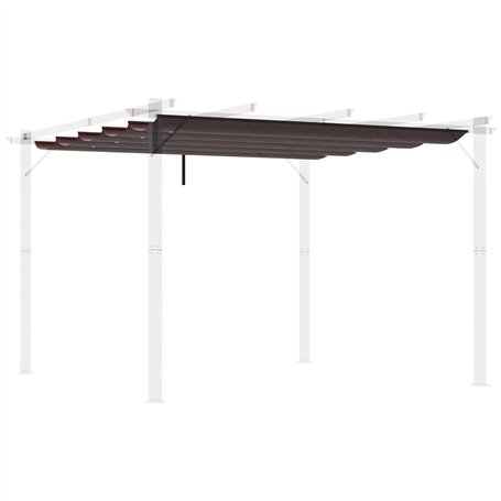 Outsunny Toile de Toit pour pergola tonnelle rétractable de 3 x 3 m - café