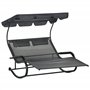 Outsunny Chaise Longue Double avec Toit Solaire