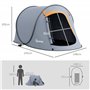 Outsunny Tente de Camping 2-3 Personnes légère ventilée avec Sac de Transport pour Le Camping, la pêche et la randonnée 245x148x