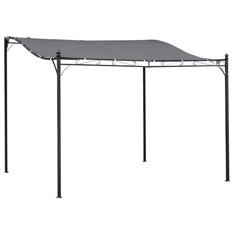 Outsunny Pergola de Jardin auvent 3 x 3 m adossable