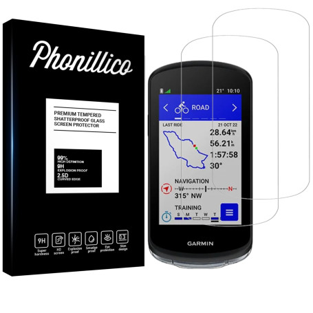 PHONILLICO Verre Trempé pour Garmin Edge 1040 / Edge 1040 Solar [Pack 2] Film Vitre Protection Ecran GPS Vélo
