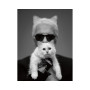 Karl Lagerfeld KLHCP13SKICGLS Coque de Protection pour iPhone 13 Mini 5,4" Argent Liquid Glitter Karl&Choupette Head