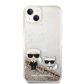 karl Lagerfeld Karl et Choupette Coque de protection liquide pour Apple iPhone 14 Plus Doré