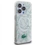 Lacoste LCHMP15LUREH Coque rigide pour iPhone 15 Pro 6,1" Blanc Double couche Répétition