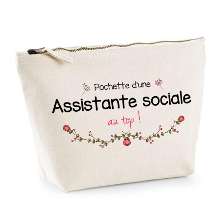 Planetee Trousse Assistante Sociale au Top | Idée Cadeau Collègue Travail Retraite Pochette Maquillage Toilette