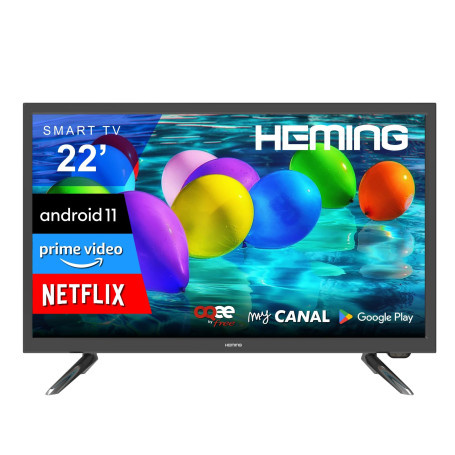 Heming Smart TV 22" (55 cm) Android Connecté Internet WiFi avec Bluetooth - 12V/24V/220V - Camping Car Camion Fourgon Poids Lour