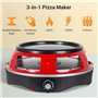 Todeco Four à pizza électrique 3 en 1 pour 6 personnes, 1200W, avec 6 mini pelles à pizza, 6 Poêle à fromage, Plat de cuisson am