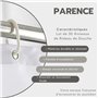 PARENCE.- Lot de 30 Anneaux de Rideau de Douche - Crochet de Rideau en Forme de C - Plastique de Qualité, Blanc - 30 Pièces