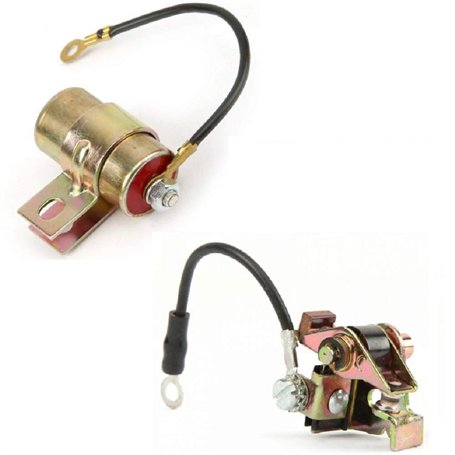 KIT CONDENSATEUR + RUPTEUR MOTEUR BERNARD MOTOCULTEUR TONDEUSE TRACTEUR VIS PLATINEE 415081 + 390 320