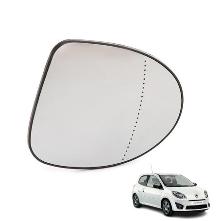 Glace de Rétroviseur Extérieure AVANT DROIT (Dégivrante) avec Support compatible pour Twingo 2 Thalia et Symbol 7701067338