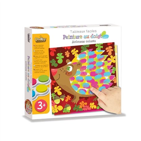 Peinture Au Doigt - Animaux Colorés - Créa Lign - Coffret Loisir Créatif - Tableaux Faciles - Dès 3 Ans