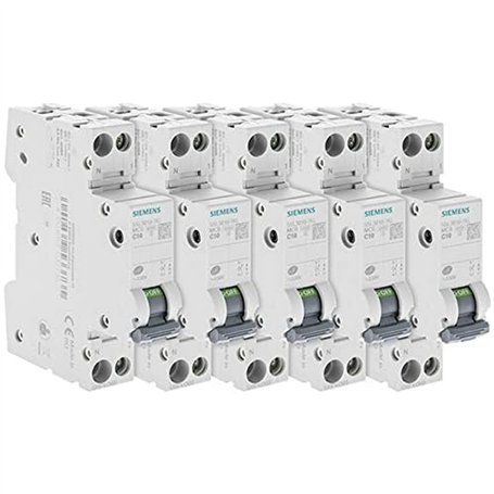 SIEMENS - Lot de 5 Disjoncteurs électriques phase + neutre 10A