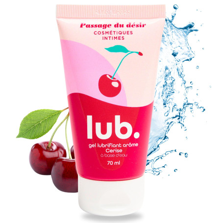 Passage du désir | Lubrifiant intime gourmand aromatisé à base d'eau | Lub gourmand compatible préservatifs (Cerise)