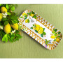 Les Jardins de la Comtesse - Petit Plateau rectangulaire en Mélamine - Citrons jaunes - Gateaux/Cake - Plat Long de Présentation
