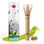 ORIGEENS FOUET MATCHA BAMBOU MANCHE LONG - Petit Fouet bambou Chasen traditionnel pour Matcha Latte/Cérémonie du thé - Fouet thé