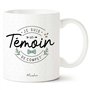 Manahia Mug Témoin Homme - Je suis un Témoin de compet' - Avec boite Kraft - Imprimé en France - 330 mL Céramique - Annonce Témo