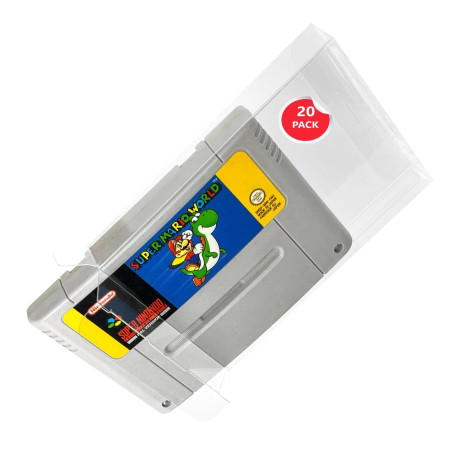 Link-e : 20 X Boitier de Protection en Plastique Compatible avec Cartouche de Jeu sur Console Super Nintendo SNES