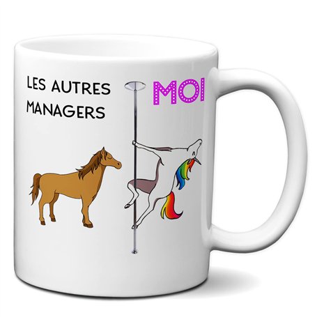 Tasse-Mug Collègue-Le Meilleur Manager Licorne - Idée Cadeau Patron Travail Nouveau Job