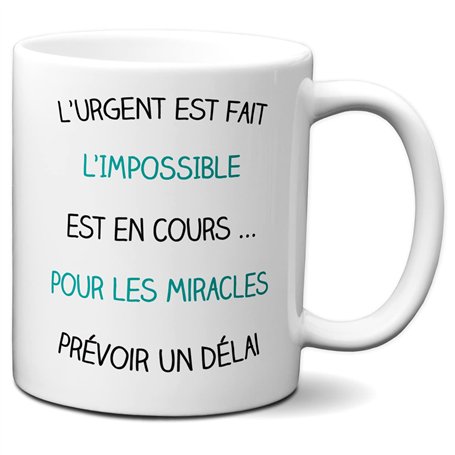 L'Esprit Des Anges Tasse-Mug Collègue - Pour les Miracles- Idée Cadeau Entreprise Travail Nouveau Job