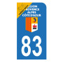 Autocollant Stickers plaque immatriculation scooter moto département 83 Var Logo Région Provence-Alpes-Côte d'Azur