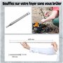 Allume Feu de Survie + Soufflet INOX + Bois Résine + Corde Inflammable x3 + Boite Coffret Etanche Pierre à Feu Kit de Survie Fir