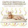 Tapis Chauffant Chat (blanc - 60x45cm) - couverture chauffante chat & Chien - Coussin Auto-Chauffant sans Electricité & Batterie