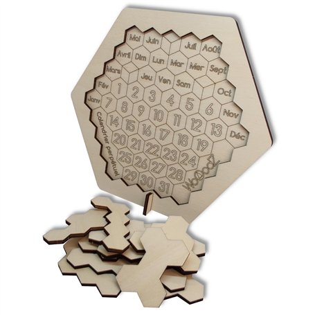 Puzzle Casse-tête Calendrier Perpétuel en Bois fabriqué en France