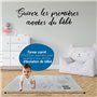 Couverture étape bebe en Français + carte étape en bois personnalisé - tapis mois pour photos - coffret cadeau naissance inclus 